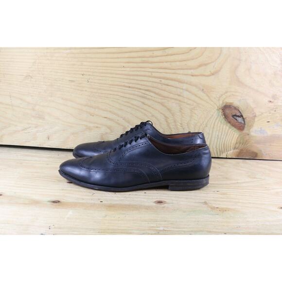 Allen Edmonds Shoes Mens 15 B Chester Black Leather Wingtip Oxford USA - Picture 1 of 12